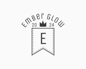 Crown Banner Stitch logo design