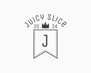 Crown Banner Stitch logo design