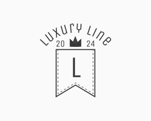 Crown Banner Stitch logo design