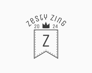 Crown Banner Stitch logo design