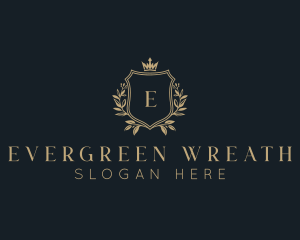 Wreath Royalty Shield logo design