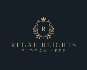 Wreath Royalty Shield logo design