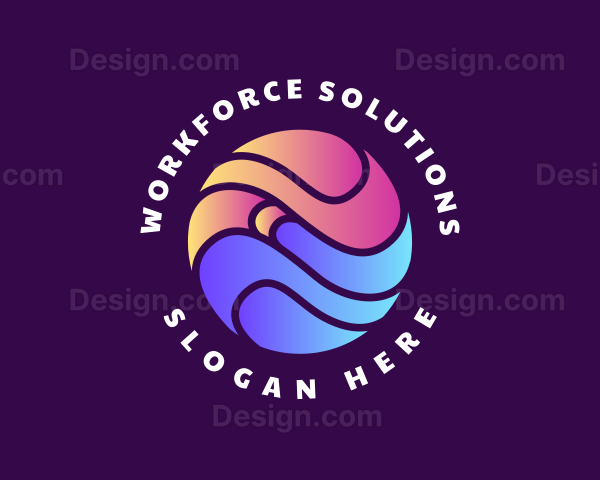 Gradient Globe Wave Logo