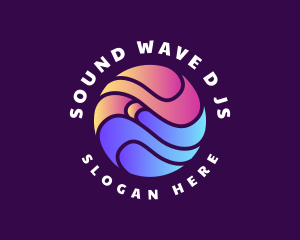 Gradient Globe Wave logo design