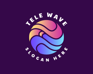 Gradient Globe Wave logo design