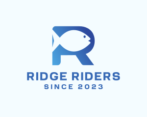 Fish Letter R logo design