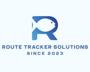 Fish Letter R logo design