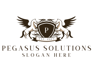 Premium Pegasus Shield  logo design