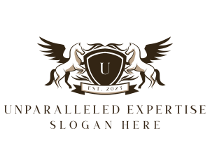 Premium Pegasus Shield  logo design