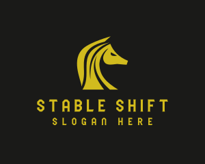 Stallion Horse Mane  logo design