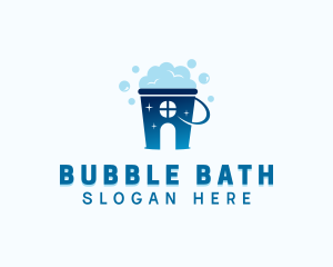 Cleaning Bucket Bubbles logo design