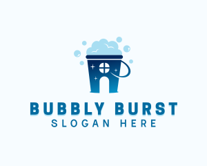 Cleaning Bucket Bubbles logo design