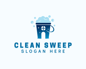 Cleaning Bucket Bubbles logo design