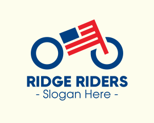 American Flag Bike logo design