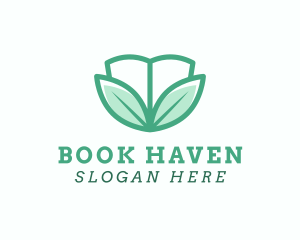 Green Leaves Wellness Book logo design