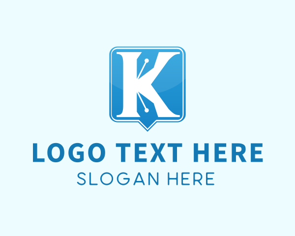 Pen Message Bubble logo