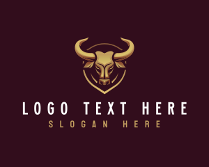 Horn - Bull Horn Shield logo design
