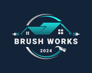 Hammer Brushes Remodeling logo design