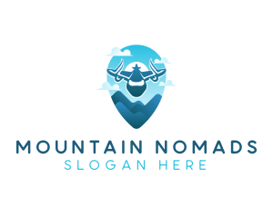 Airplane Travel Mountain logo design