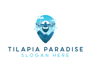 Airplane Travel Mountain logo design