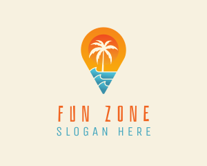 Island Pin Location  logo design