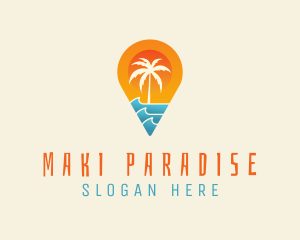 Island Pin Location  logo design