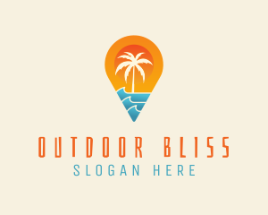 Island Pin Location  logo design