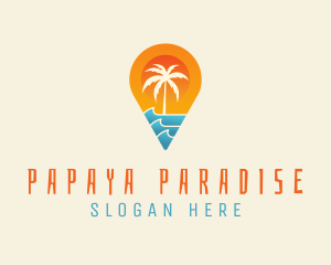 Island Pin Location  logo design