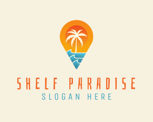 Island Pin Location  logo design