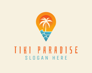 Island Pin Location  logo design