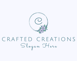 Floral Ornament Wreath logo design