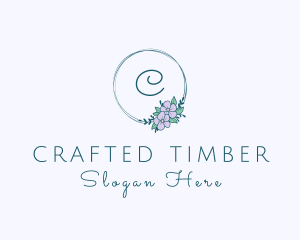 Floral Ornament Wreath logo design