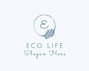 Floral Ornament Wreath logo design