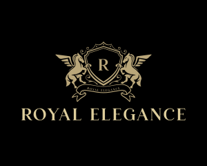 Royal Pegasus Shield logo design