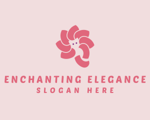 Cat Flower Petals logo design