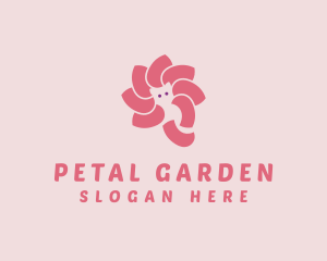 Cat Flower Petals logo design