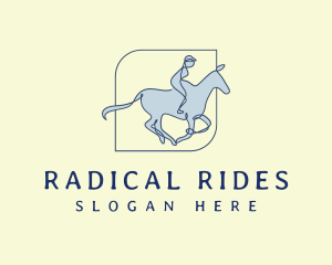 Monoline Horseback Rider logo design