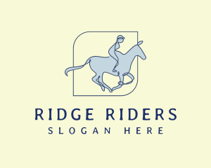 Monoline Horseback Rider logo design