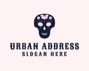 Floral Skull Festival Logo