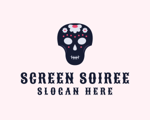 Floral Skull Festival logo design