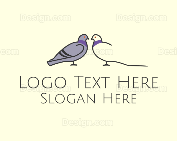 Pigeon Bird Communication Couple Logo
