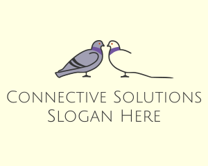Pigeon Bird Communication Couple logo design