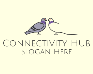 Pigeon Bird Communication Couple logo