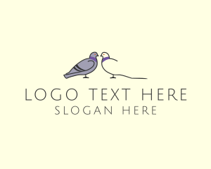 Pigeon Bird Couple logo