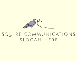 Pigeon Bird Communication Couple logo design