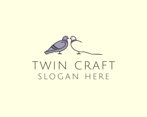 Pigeon Bird Communication Couple logo design