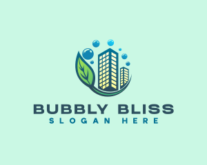 Leaf Cleaning Building  logo design