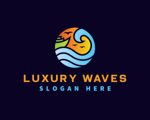 Travel Vacation Wave logo design