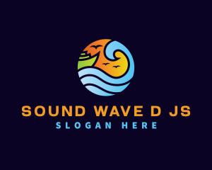 Travel Vacation Wave logo design