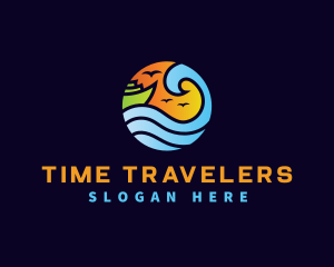 Travel Vacation Wave logo design